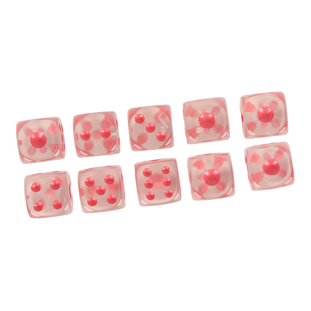 20pcs Dice Set 6 Sided Transparent Dices Rounded Corner Dice for Board Games and Teaching Math