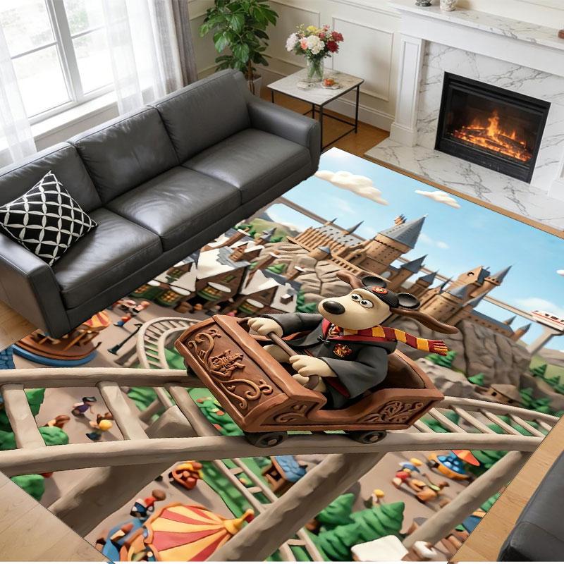 Kristall Samt Teppich Weiche Rutschfeste Indoor Bodenmatte HeimdekoWallace & Gromit