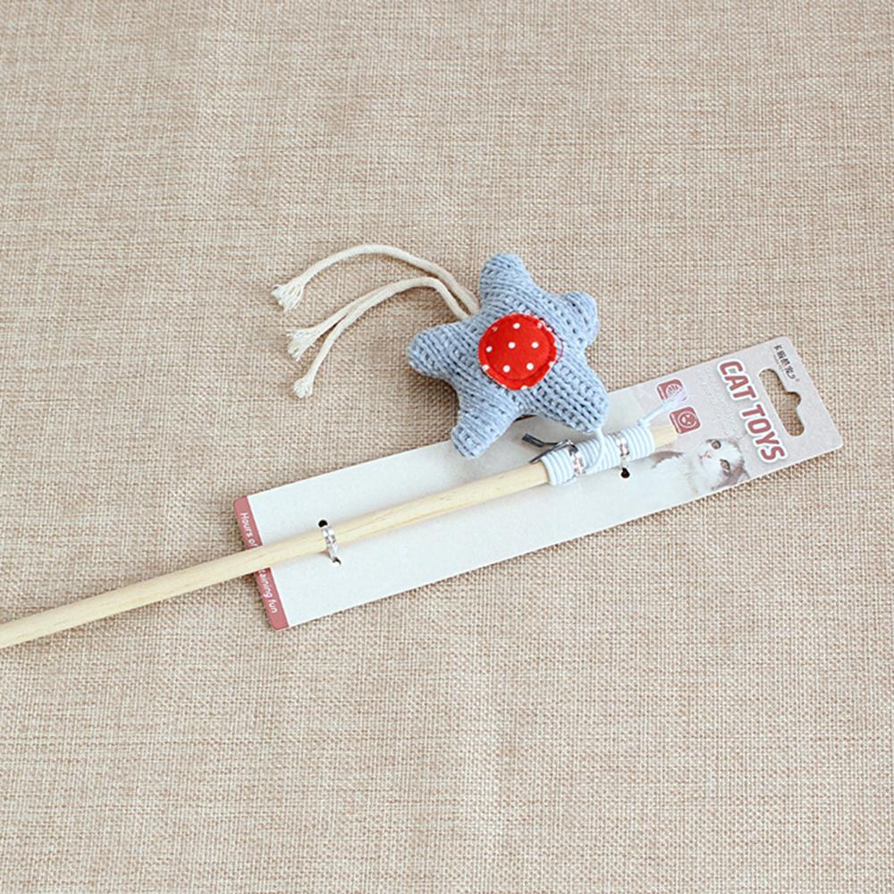 Mouse Teasing Cat Stick Interactive Play Kitten Rope Plush Ball Pet Toy Sound Paper Star Wood Funny Cat Stick