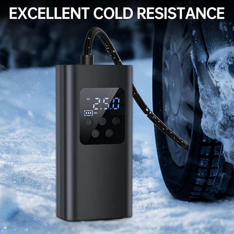 Mini Pompă Portabilă pentru Bicicletă, Umflator Wireless pentru Anvelope Auto, Pompă de Aer Electrică Portabilă pentru Vehicule cu Afișaj Digital, Încărcare USB și Manometru pentru Presiunea Anvelopelor