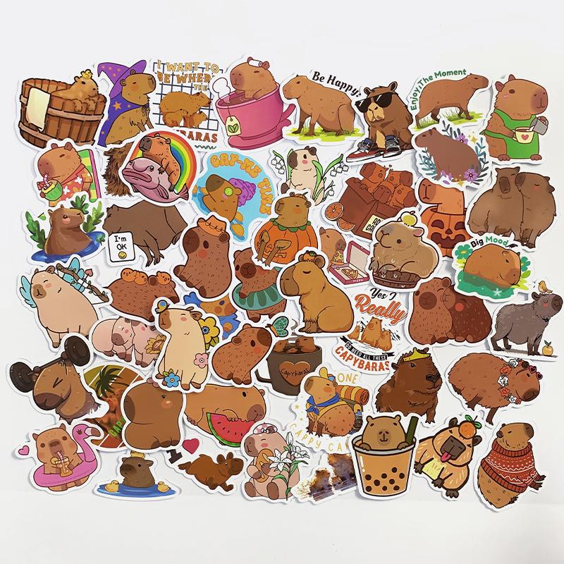 

50 шт., наклейки в стиле аниме «Сейлор капибара», каваи, «сделай сам», чехол для телефона с бутылкой воды для багажа, водонепроницаемая наклейка с мультяшным рисунком для детей, игрушки