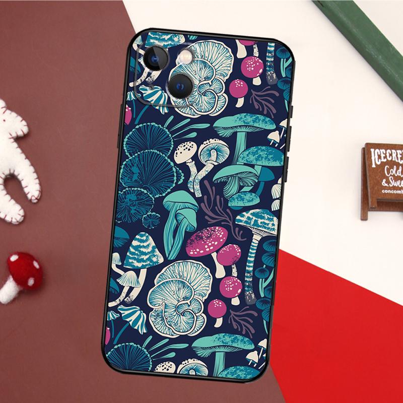 Weird Mushroom Psychedelic Phone Case For iPhone 16 15 14 11 12 Mini 13 Pro Max X XR XS Max Plus Soft Cover Shell