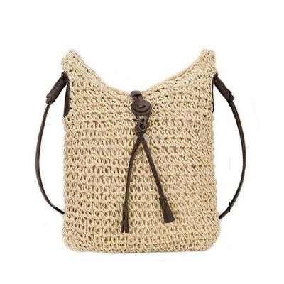 Mini Retro Korbgeflecht Damen Handtasche Taschen Totes Sommer Strand Stroh gewebt Rattan Umhängetasche