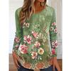 Fashion Floral 3D Print Crew Neck Long Sleeve T-Shirt Fashion Pattern Women Clothing Casual Y2k Clothes Harajuku Female Clothing Tops