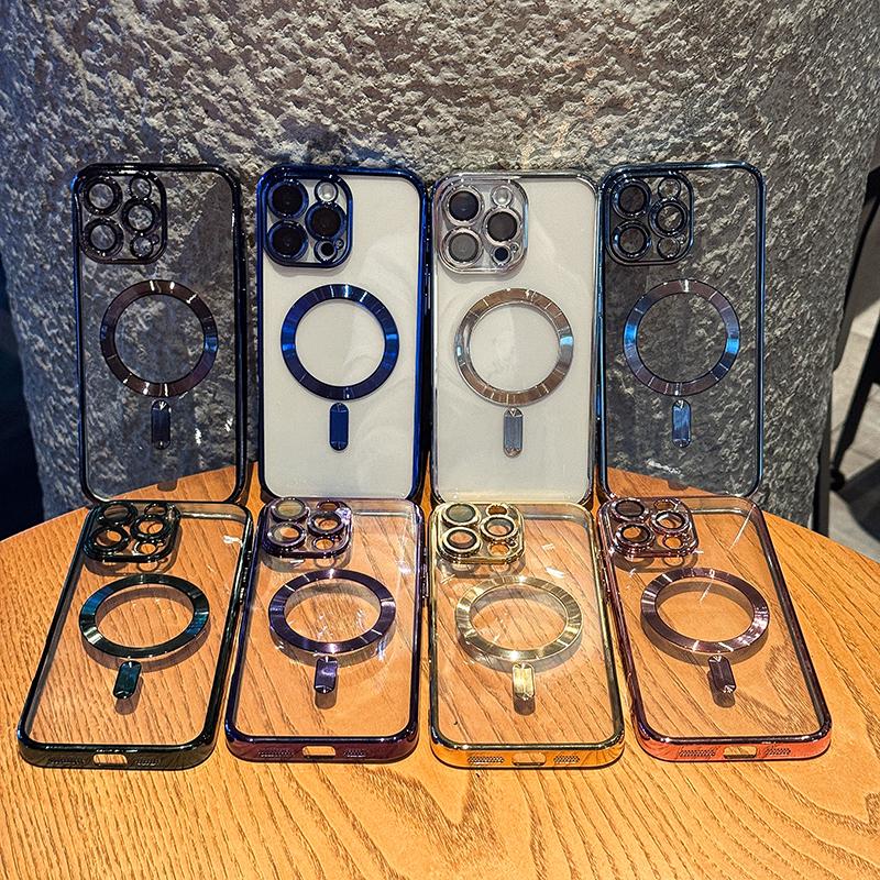 For Iphone 17 New Electroplated Magnetic Phone Case For Iphone 17 Pro Max Translucent Shockproof Bumper Soft Cover 17 Air Cases