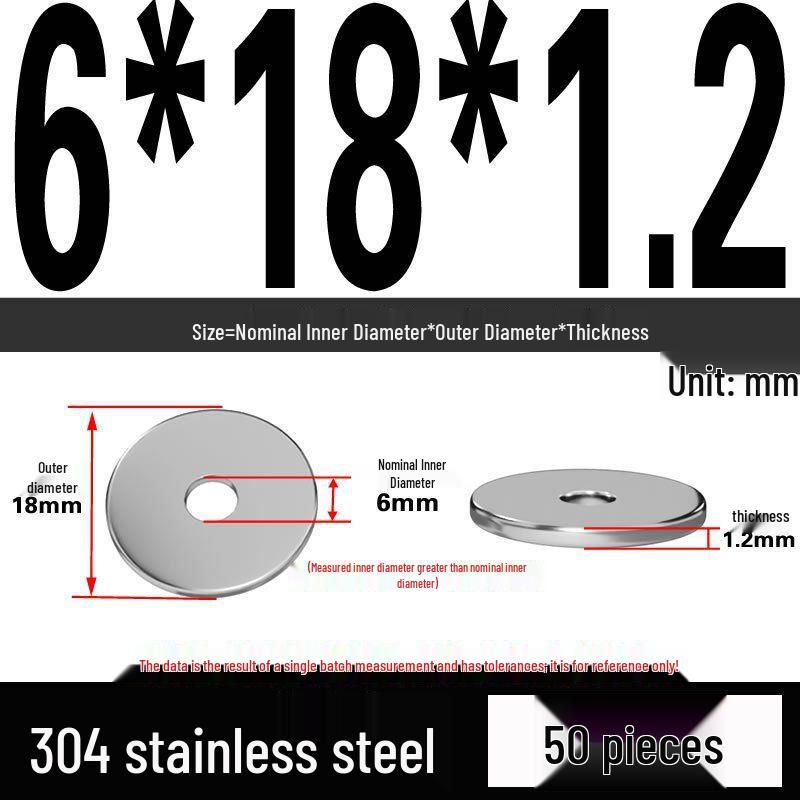 Thickened 304 Stainless Steel Flat Washer Spacer (M2-M36)