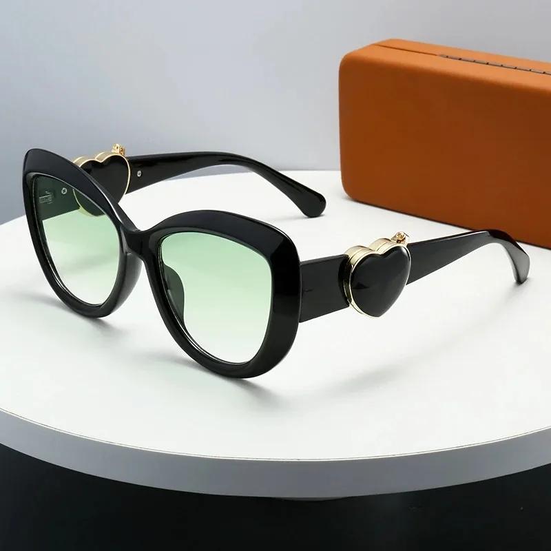 Brand New Love Heart Shaped Sunglasses Women Luxury Design Oversized Cat Eye Gradient Sun Glasses for Female