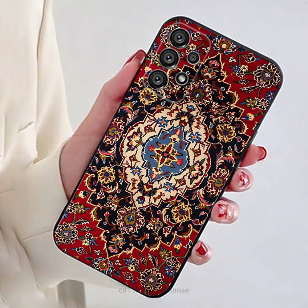 Persian Carpet Floral Pattern Phone Case for Samsung Galaxy A73,23,53,33,14,24,13,72,22,52,32,54,A34 Soft Cover