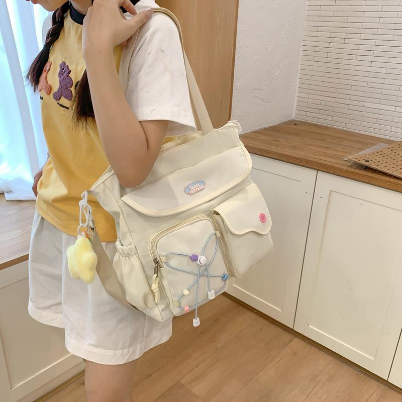 Dámská kabelka přes rameno studentská velkokapacitní taška na knihy na hodiny crossbody taška