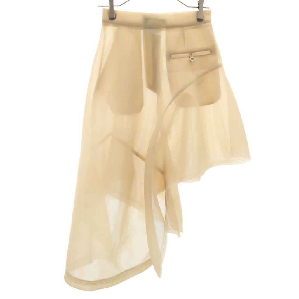 UJOH made in Japan Midi length Asymmetric Frill skirt 2 beige Women Used