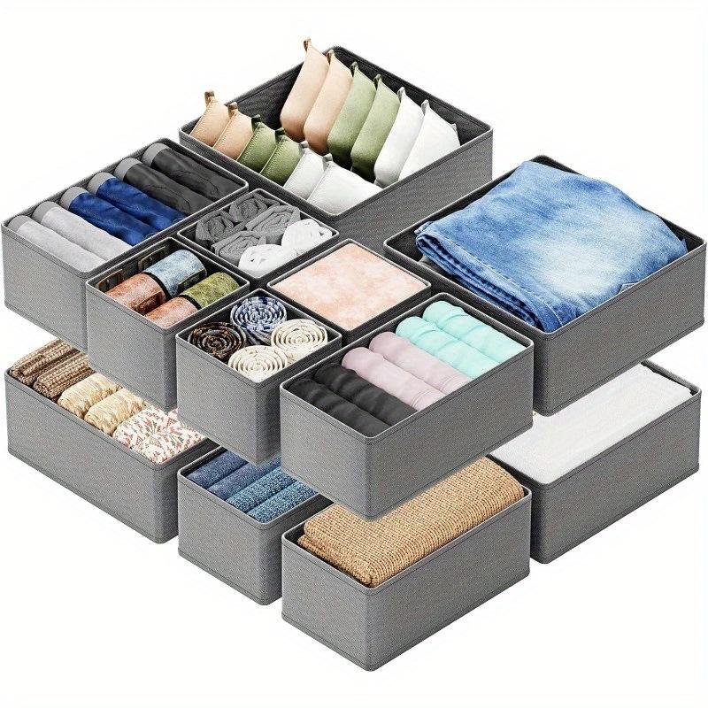 

Foldable Fabric Storage Box Clothing Underwear Drawer Organizer Closet Basket For Clothes Pants Sundries Bedroom Wardrobe Space Saving 3 Sizes 14×14×12 cm | 1 Piece темно-серого