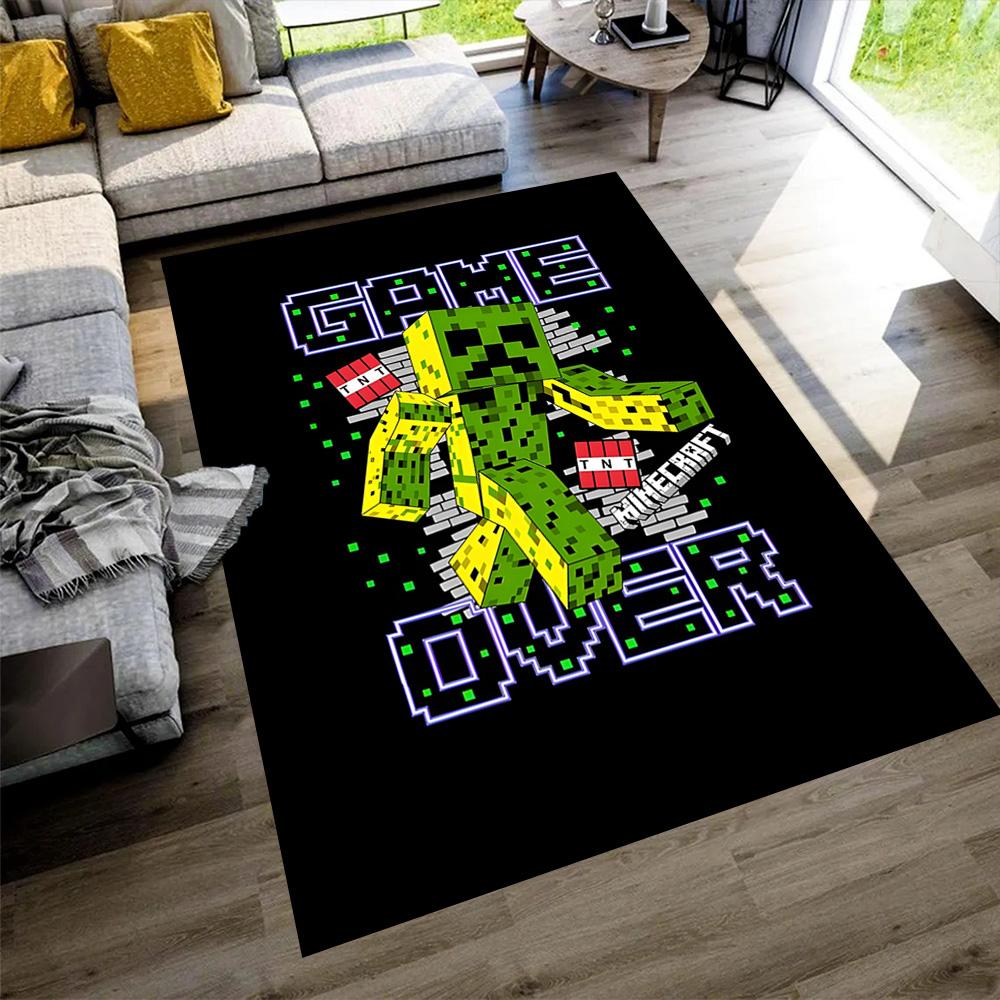 Minecraft Creeper Pixel Art Carpet Design for Decorate room Study room Playrooms Balcony Anti-slip Rug Decorate Offices Best for Christmas