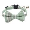 New cotton plaid collar bowknot detachable bell pet supplies