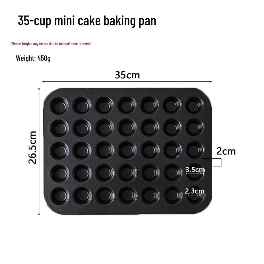 12-Cup Non-Stick Mini Muffin Baking Pan - Commercial Grade Round Muffin Molds