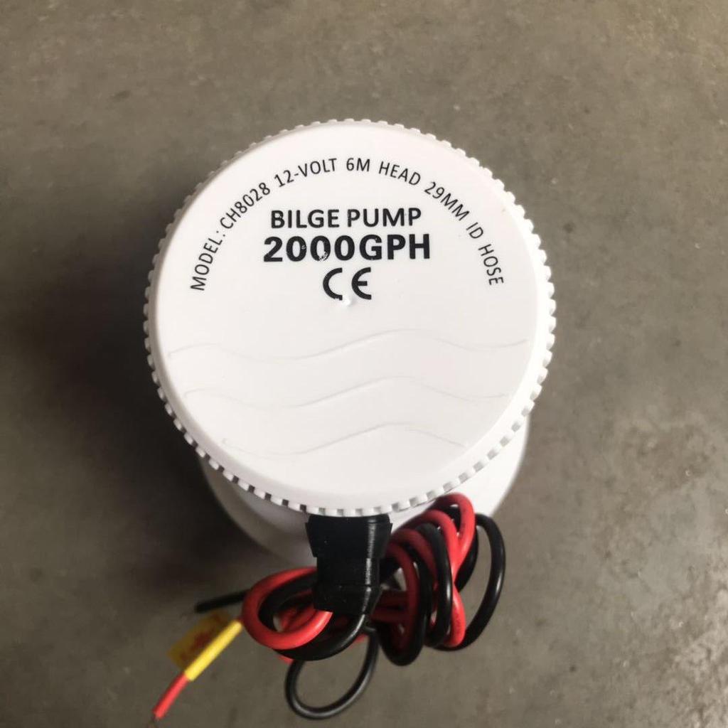 Bomba de Achique Sumergible 1500/2000 GPH 12V/24V CC para Drenaje de Yates