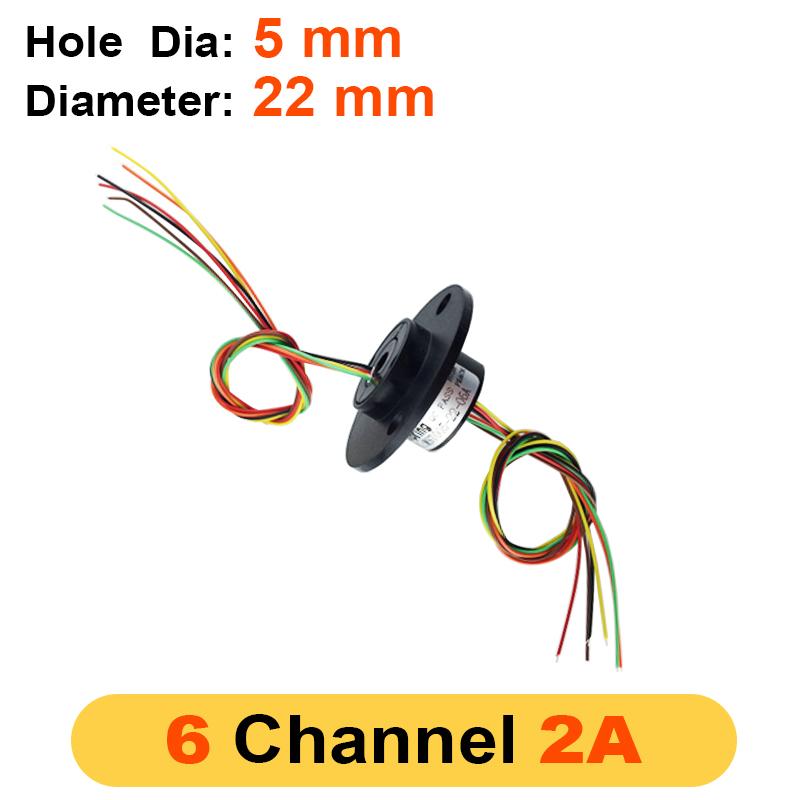 2/4/6/12 Channels 2A Hollow Shaft Slip Ring Rotation Connector with 5mm Hole rings for Camera Gimbal / Ferris wheel Rings