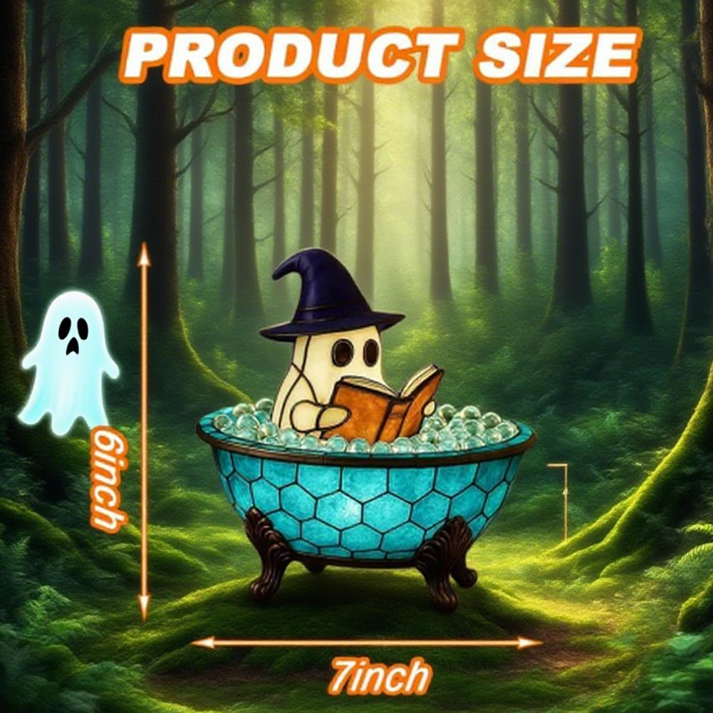Halloween Ghost Bubble Bath LED Lamp Cute Ghost Night Light for Bathroom Bathtub Decor Color-Changing Mood Light