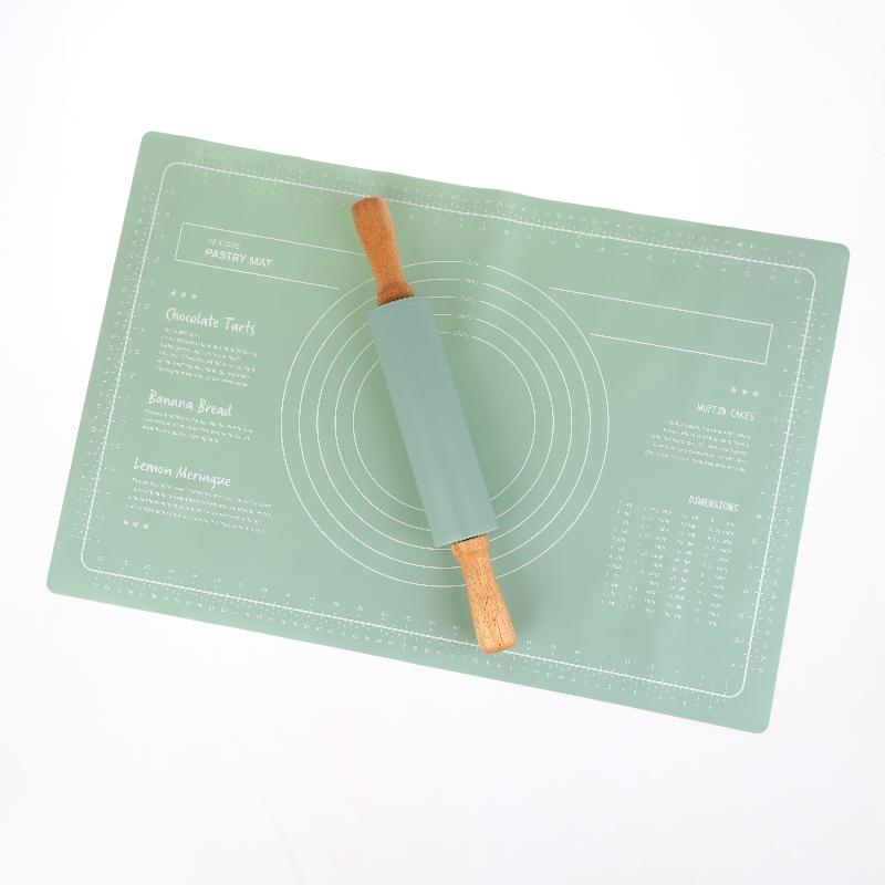 1 Set Silikon-Nudelholz-Unterlage, Haushalts-Nudelholz-Teigunterlage, rutschfest, antihaftbeschichtet, Knetmatte, Backwerkzeug