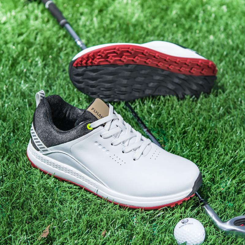 Men s Cross Golf Lace-up Spike-less Breathable Casual Outdoor Golf Shoes 42