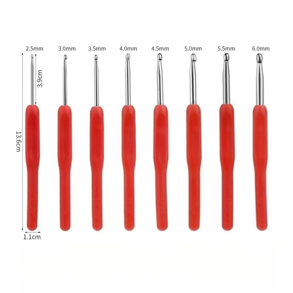 Colorful Grip Crochet Hooks 2.5-6.0mm Sizes Yarn Needles Set Aluminium Crochet Hooks For Beginners