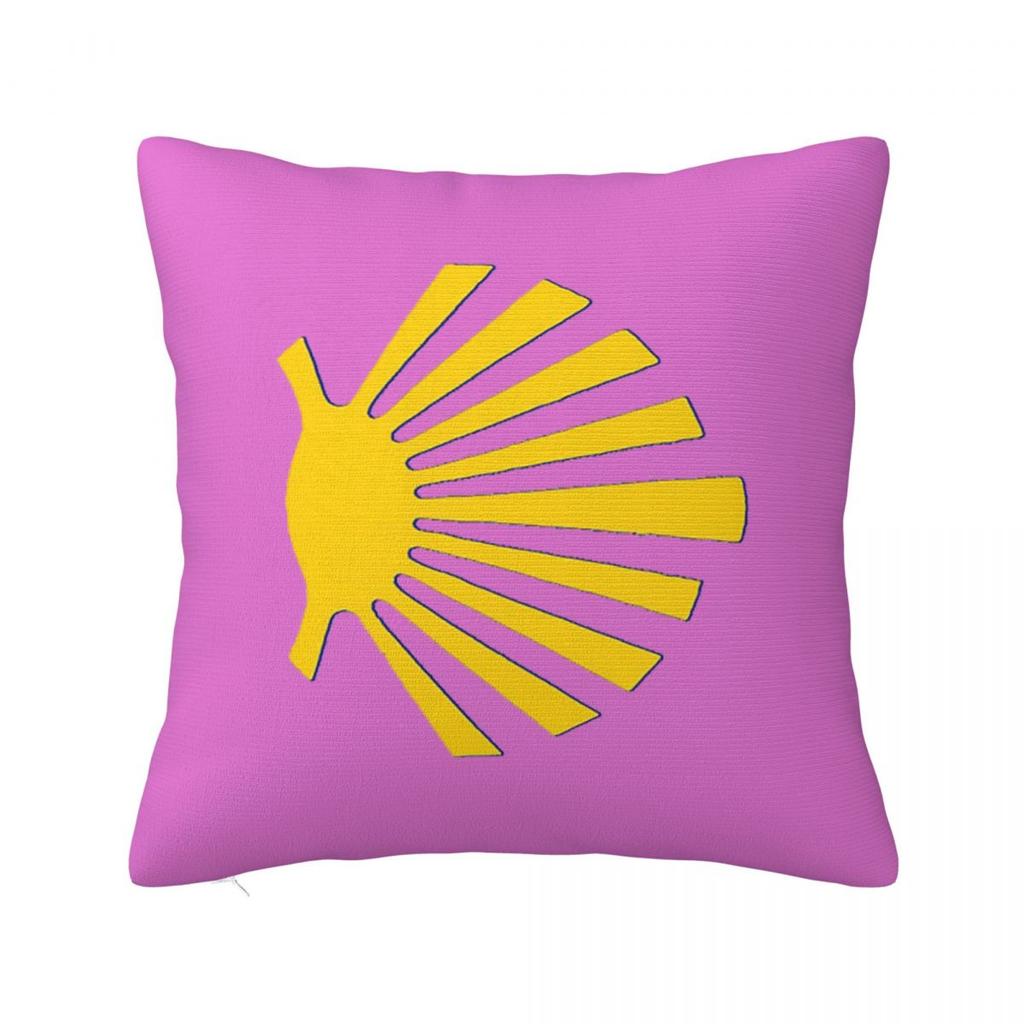 Camino De Santiago Symbol Yellow Scallop Shell Square Pillowcase Cushion Cover Pillow Case Throw Pillow Cover for Home Sofa