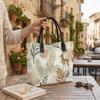 Boho Deer Print Canvas Tote Bag Casual Large Capacity Shoulder Handbag for Daily Use