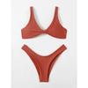 Solid Tie Sexy Bikini 2026 Padded Bra High Leg Bandage Push Up Bikini Set Brazilian Swimsuit Women Swimwear