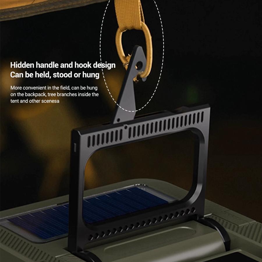 5000mAh Portable Solar Camping Light,Rechargeable Flashlight with Magnetic,Hook,Waterproof,Camping,Outdoor,Fishing,Car Repair,Tent