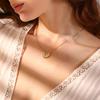 MamacitaSlay Stainless Steel 18K Gold Plated Zircon U-shaped Sunflower Necklace 2026 New Design Waterproof Jewelry High Quality