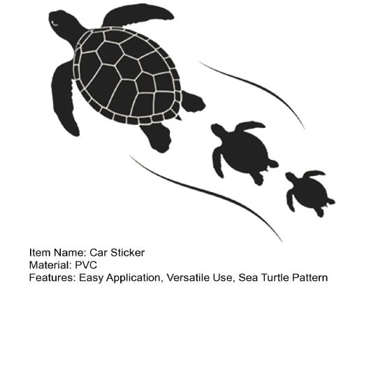 yangyizhi Car Sticker, Waterproof PVC Self-adhesive No Trace Auto Decal, Realistic Sea Turtle Pattern Sticker for Fuel Tank Caps Windows Luggage