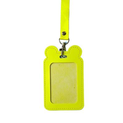Fashion Cartoon ID Card Holder Cat Multifunctional Work Card Case PU Leather Stationery Supplies Badge Holder Work