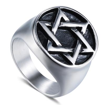 2026 Star Ring, European and American Personalized Men's Jewelry, Retro Titanium Steel Ring