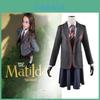 Matilda Cosplay Kostým Velikosti pro dospělé/děti Šedá Školní Uniforma