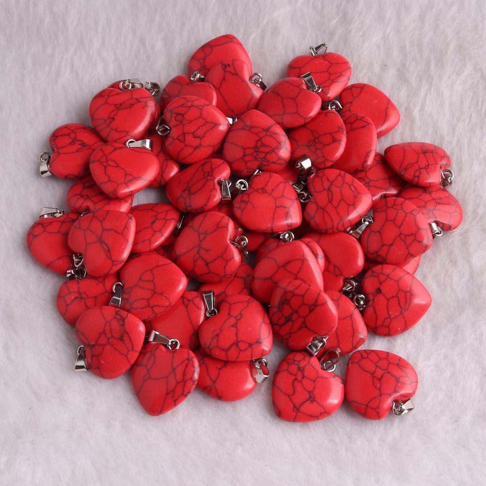 20mm Crystal Agate Heart Necklace Pendant - Natural Stone Jewelry Accessory