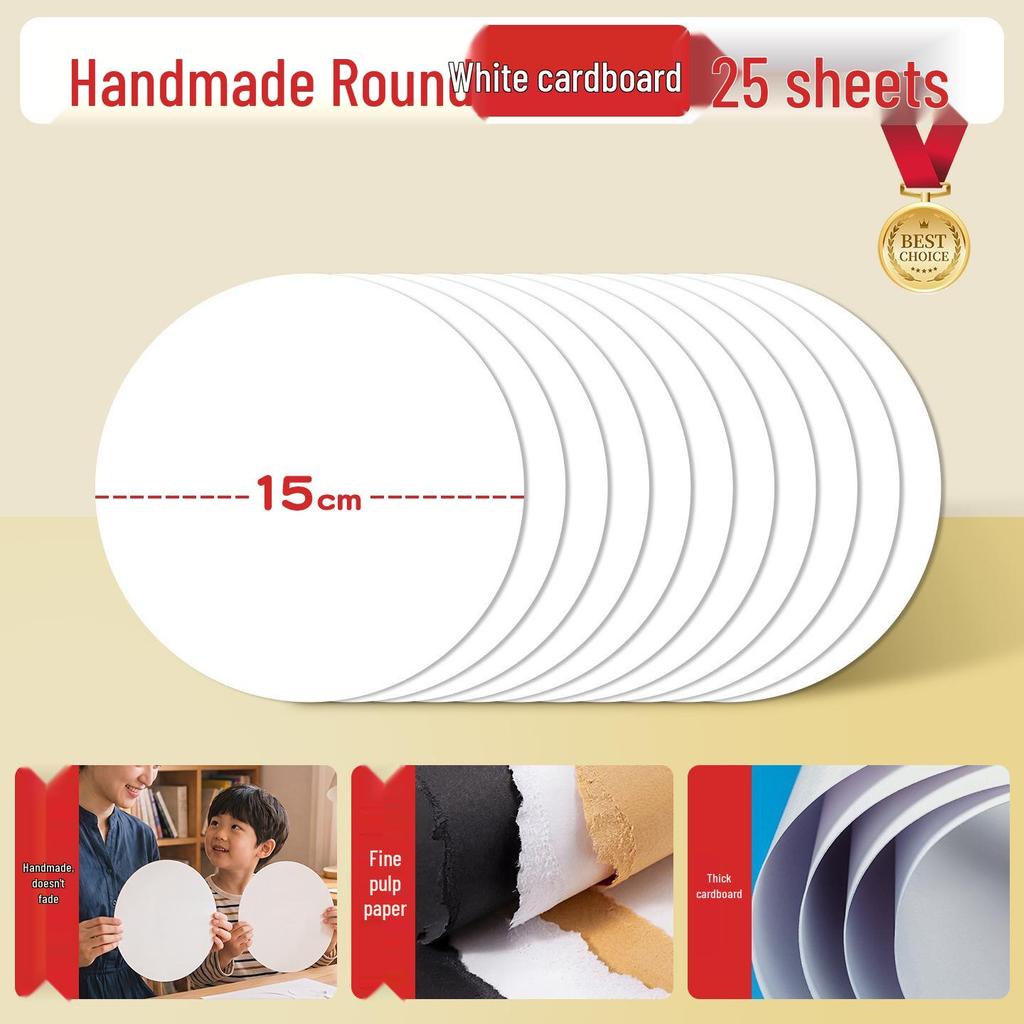 Yuanhao Dubbelzijdig Wit en Zwart Kaartkarton: 21/25/29/36CM Rond knutselpapier voor schilderen en handgemaakte projecten.