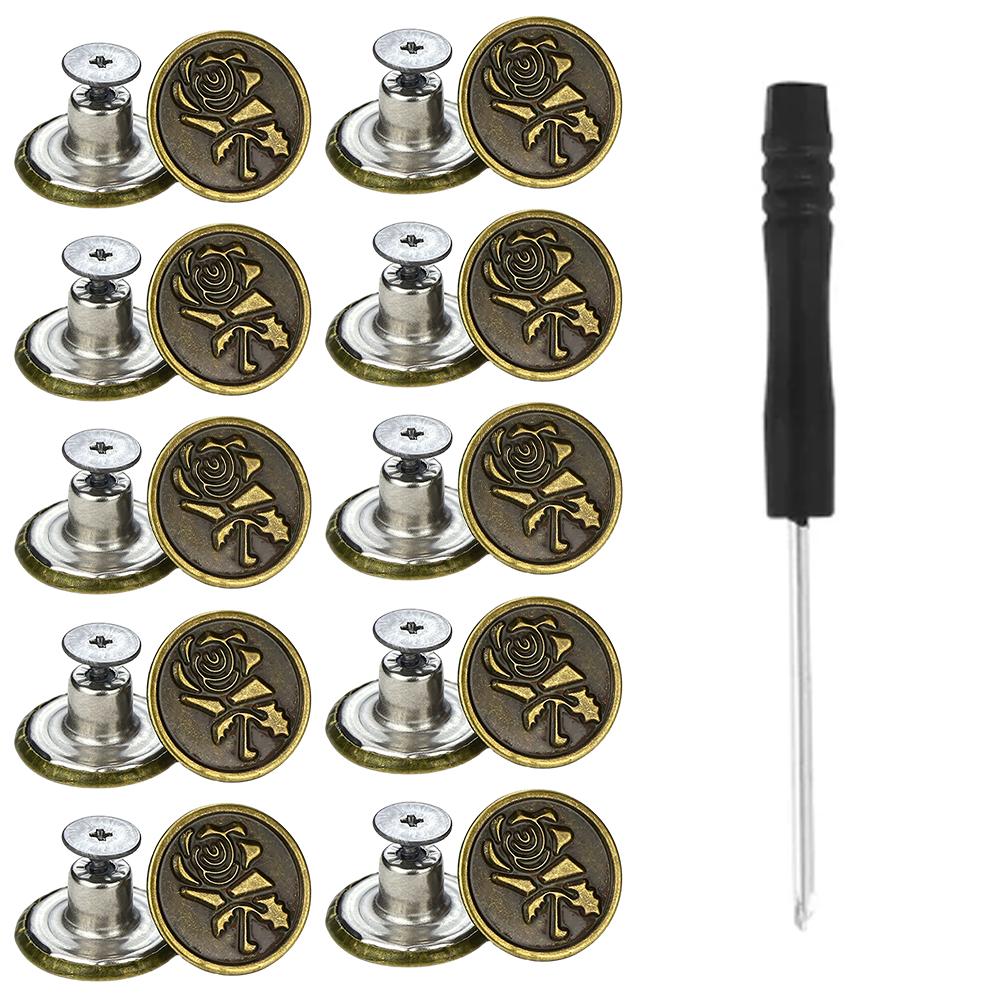 Screw Button Metal Jean Button Metal Jeans Buttons Repair Kit Replacement Briefly Tighten Or Loosen Leather Crafts