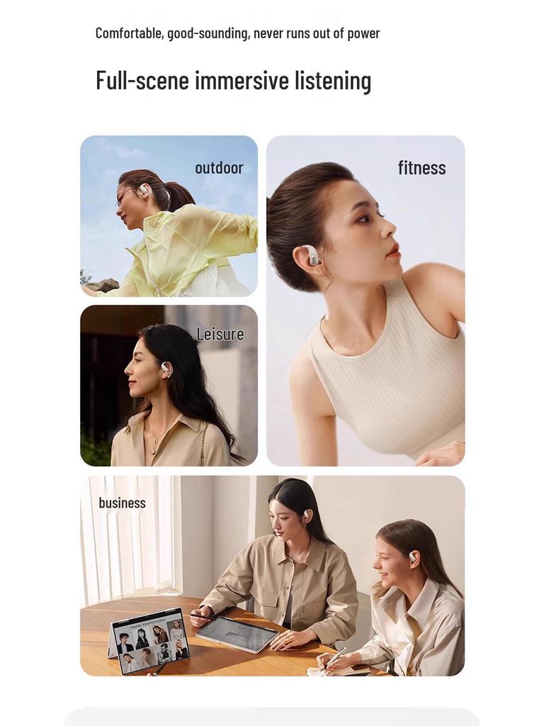 2025 Air Conduction Wireless Bluetooth Noise-Cancelling Sports Earphones with High-Quality Sound & Long Battery Life
