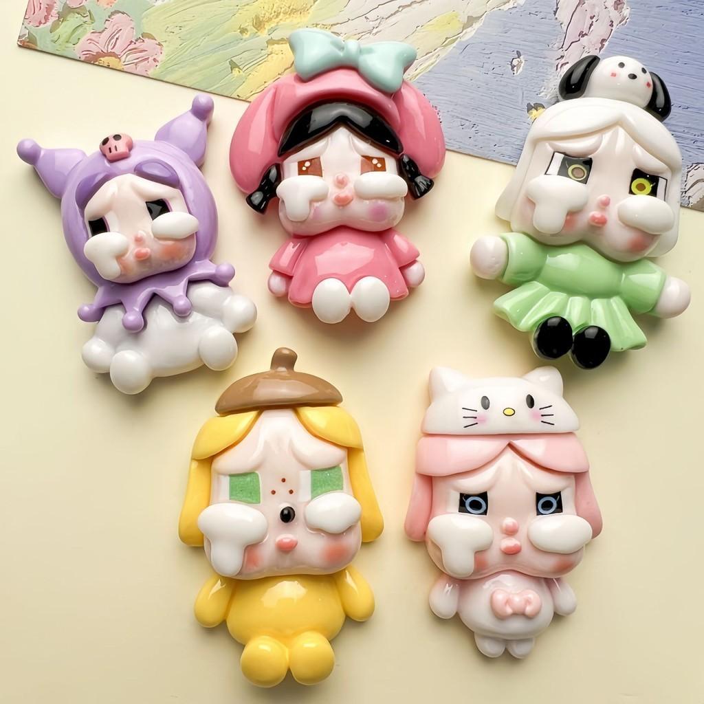 Cute Pink Crying Girl Resin Diy Craft Supplies For Phone Case And Shoe Decoration