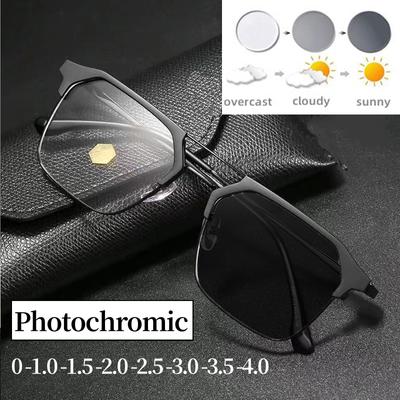 Occhiali da Uomo Fotocromatici per Miopia da Lavoro Vintage da Esterno che Cambiano Colore Occhiali da Sole da Donna Anti Luce Blu Diottrie Negative
