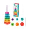 Rainbow Rotating Tower Toy Enlightenment Infant Cognition Early Education Geometric Stacking Music Intellectual Circle