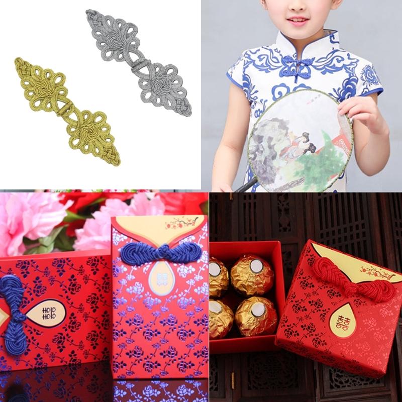 Chinese Knot Frog Buttons Sewing on Closure Fasteners for Traditional Cheongsam Scarf Cardigan Sweater Costumes Buckles