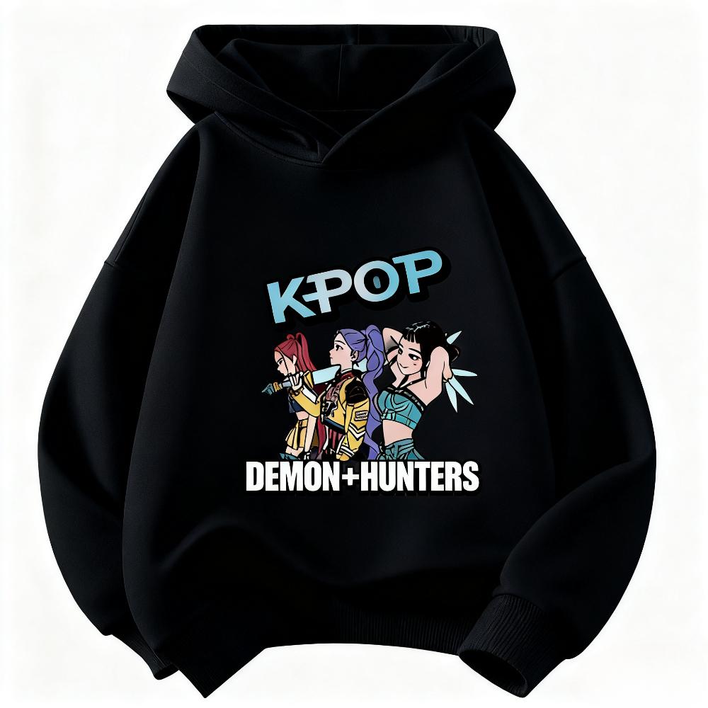 Kpop Devil Hunter Kinder-Hoodie, Herbst/Winter Warmer Hoodie, Modische Kleidung für Jungen und Mädchen, Devil Hunter Mädchenkleidung