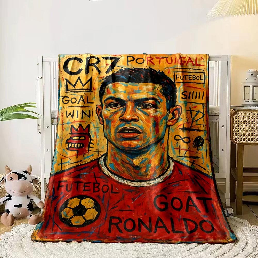 

Abstract soccer-themed artwork featuring bold text and crown motifs. for all seasons blanket lunch break throw gift 80cm x 120cm