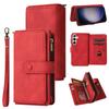 For Samsung Galaxy S24/Galaxy S25 Zipper Wallet Case with 15 Card Slots and Strap Leather Phone Cover