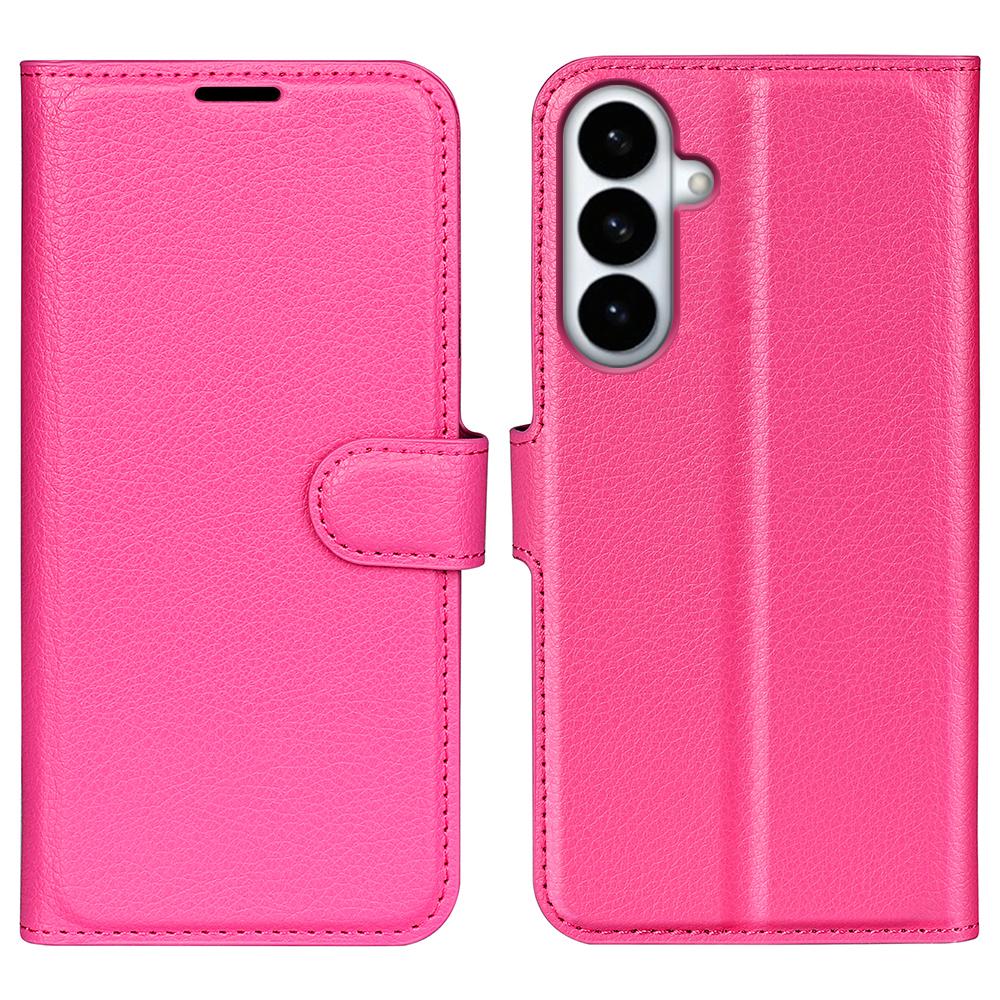 For Samsung Galaxy S26+ Case Wallet Stand Litchi Texture Shockproof Leather Phone Cover