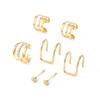 Elegant Multi Layered C Shape Ear Clip Handmade No Piercing Earrings Accessory Fashionable Geometric Layered Ear Cuff