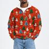 Men's Fall Winter Flannel Christmas Print Sweatshirt for Casual and Holiday Wear
