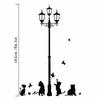 Retro Streetlight Cute Black Cat Little Bird Wall Stickers For Home Nursery Room Decoration Kids Puzzle Animal Game Warm Poster