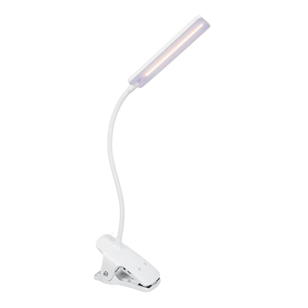 

LED Reading Light with Clip USB Rechargeable Book Lights Eye Protection 360° Flexible Neck for Bedroom Study Reading Office Work білий