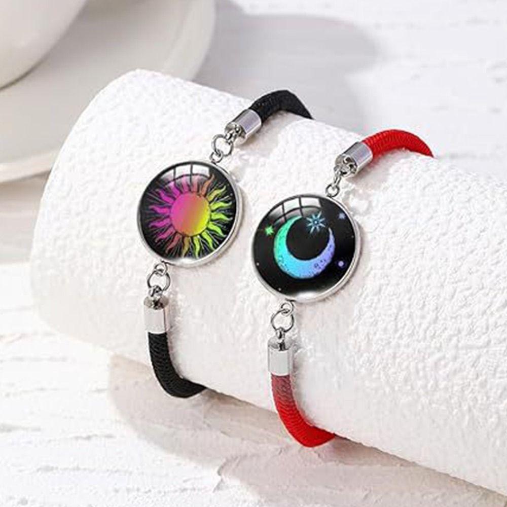 1 Pair Adjustable Braided Bracelet Luminous Rope Bracelet Retro Couple Bracelet  Couple Wear